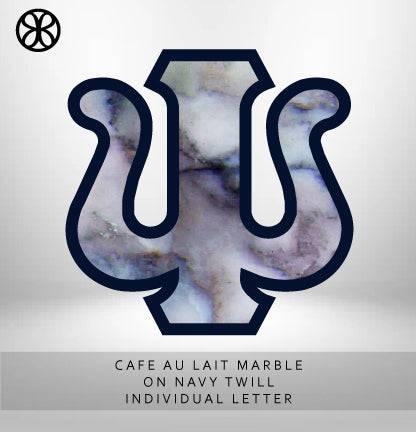 Sorority Apparel - Exclusive Cafe Au Lait Marble on Navy Twill