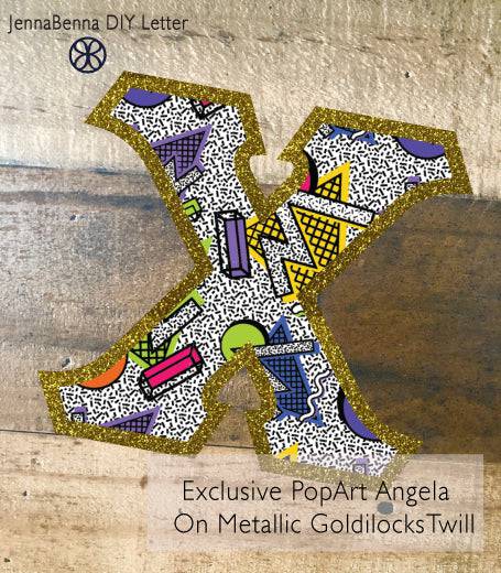 Sorority Apparel - Exclusive Pop Art Angela on Metallic Goldilocks Twill