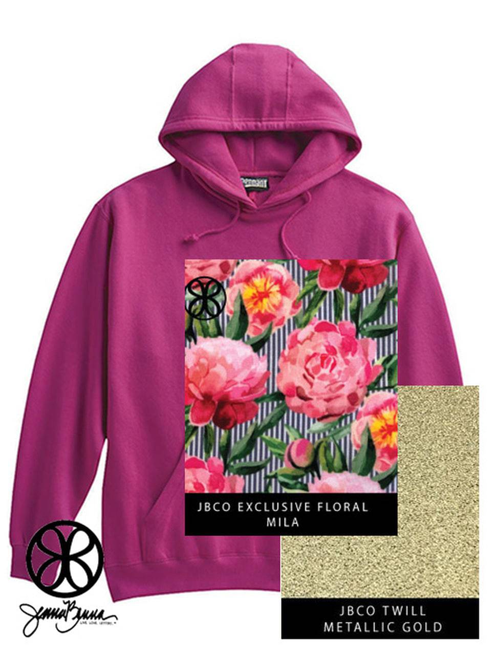 Sorority Apparel - Fuchsia Unisex Heavyweight Hoodie Sweatshirt + Mila Floral