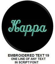 Load image into Gallery viewer, Sorority Apparel - Large Embroidered One Line Sorority Pin Back Button - Design 16
