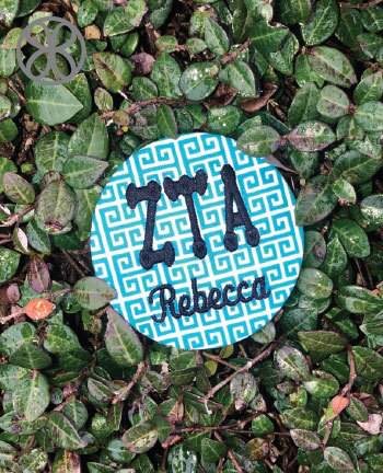 Sorority Apparel - Large Embroidered Sorority Dots Pin Back Button - Design 6