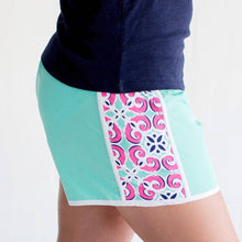 Load image into Gallery viewer, Sorority Apparel - Mia Tile Embroidered Athletic Shorts

