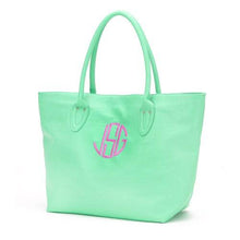 Load image into Gallery viewer, Sorority Apparel - Mint Elise Vegan Leather Embroidered Tote
