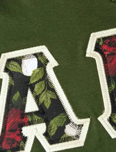 Load image into Gallery viewer, Sorority Apparel - Olive V-Neck With Floral Lexi On Cream Twill

