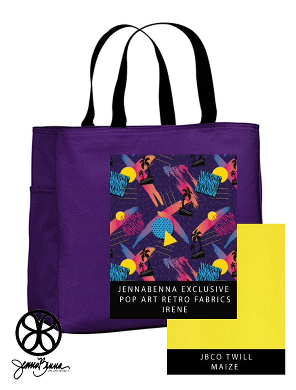 Sorority Apparel - Purple Essentials Denier Polyester Tote Bag + Pop Art Irene