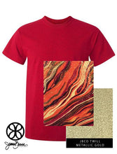 Load image into Gallery viewer, Sorority Apparel - Red Crewneck With Color Luscious Autumn Rush On Metallic Gold Twill
