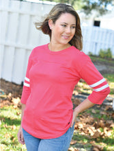 Load image into Gallery viewer, Sorority Apparel - Red Pep Rally Ladies Fit 3/4 Sleeve Jersey + Crabby Joe&#39;s Nautical
