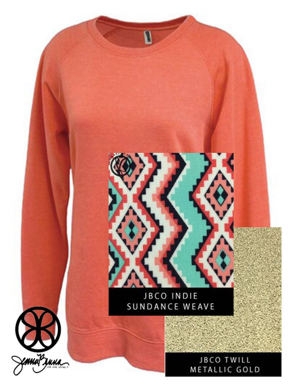 Sorority Apparel - Sunset Stacy Sandwashed Ladies Crewneck Sweatshirt + Sundance Weave Indie