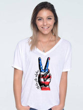 Load image into Gallery viewer, Sorority Apparel - USA Peace Sorority Printed Shirt
